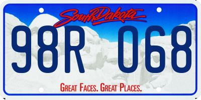 SD license plate 98RO68