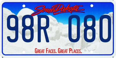 SD license plate 98RO80
