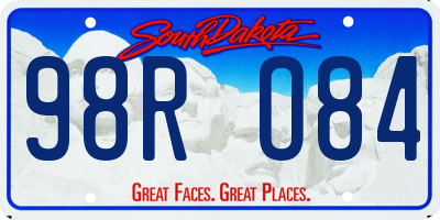 SD license plate 98RO84