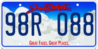 SD license plate 98RO88