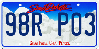 SD license plate 98RP03