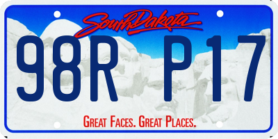 SD license plate 98RP17