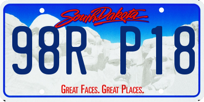 SD license plate 98RP18