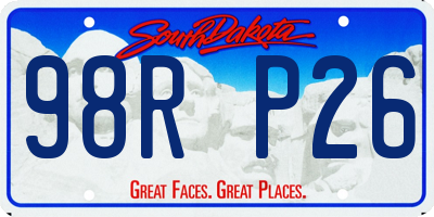 SD license plate 98RP26