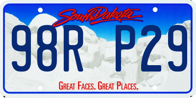 SD license plate 98RP29