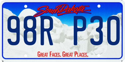 SD license plate 98RP30