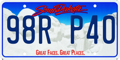 SD license plate 98RP40