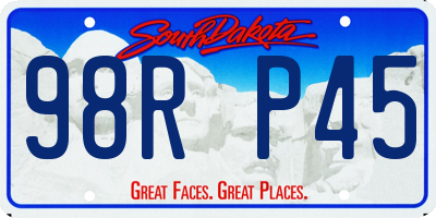 SD license plate 98RP45
