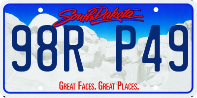 SD license plate 98RP49