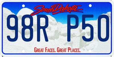 SD license plate 98RP50