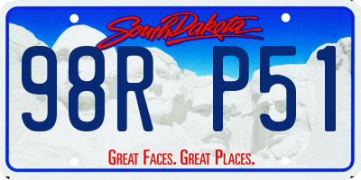 SD license plate 98RP51