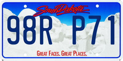 SD license plate 98RP71