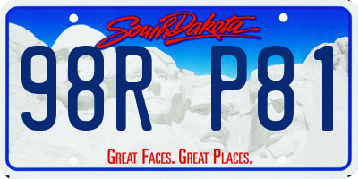 SD license plate 98RP81