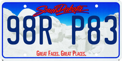 SD license plate 98RP83
