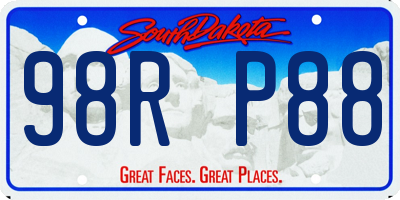 SD license plate 98RP88