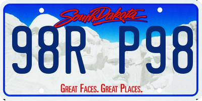 SD license plate 98RP98