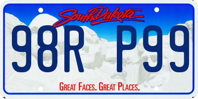 SD license plate 98RP99