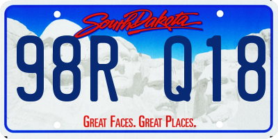 SD license plate 98RQ18