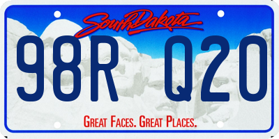 SD license plate 98RQ20