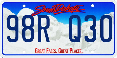 SD license plate 98RQ30