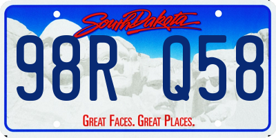 SD license plate 98RQ58