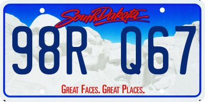 SD license plate 98RQ67