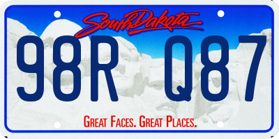 SD license plate 98RQ87