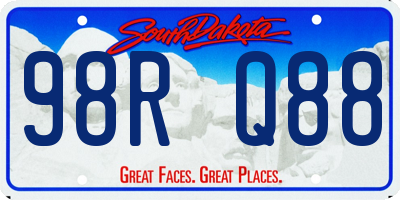 SD license plate 98RQ88