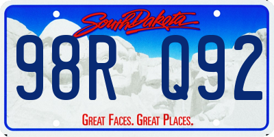 SD license plate 98RQ92