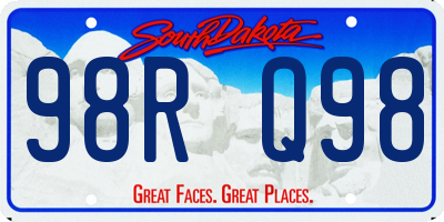 SD license plate 98RQ98