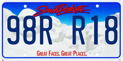 SD license plate 98RR18
