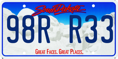 SD license plate 98RR33