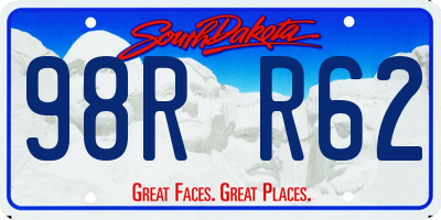 SD license plate 98RR62