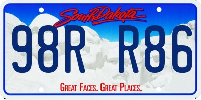 SD license plate 98RR86