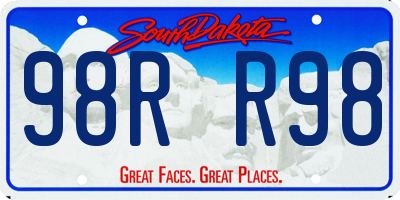 SD license plate 98RR98