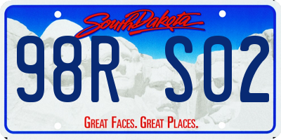 SD license plate 98RS02