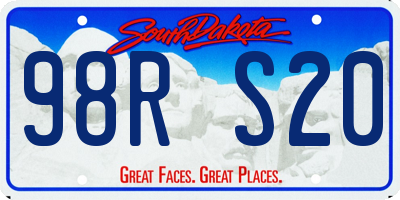 SD license plate 98RS20