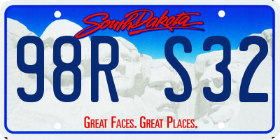 SD license plate 98RS32