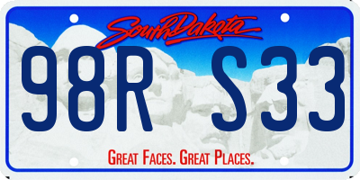 SD license plate 98RS33