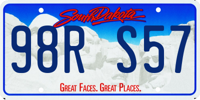 SD license plate 98RS57