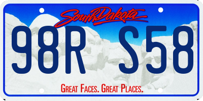 SD license plate 98RS58