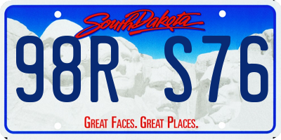 SD license plate 98RS76