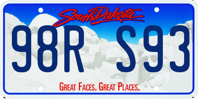 SD license plate 98RS93