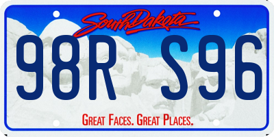 SD license plate 98RS96