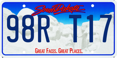 SD license plate 98RT17