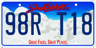 SD license plate 98RT18
