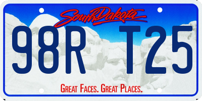 SD license plate 98RT25