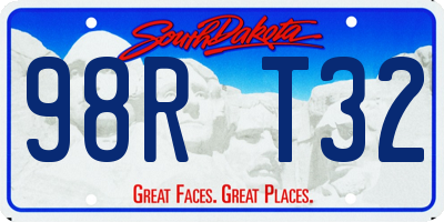 SD license plate 98RT32