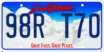 SD license plate 98RT70