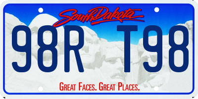 SD license plate 98RT98